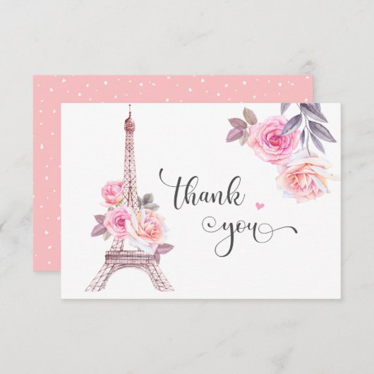 Paris Danke, Card, Florentiner Eiffelturm  Dankeskarte (Vorne/Hinten)