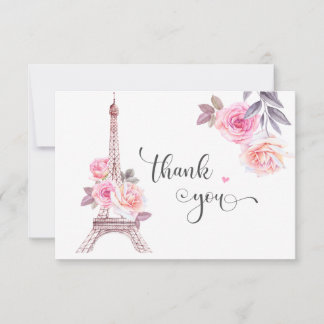 Paris Danke, Card, Florentiner Eiffelturm  Dankeskarte