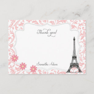 Paris danken Ihnen zu kardieren (Rosa) Dankeskarte