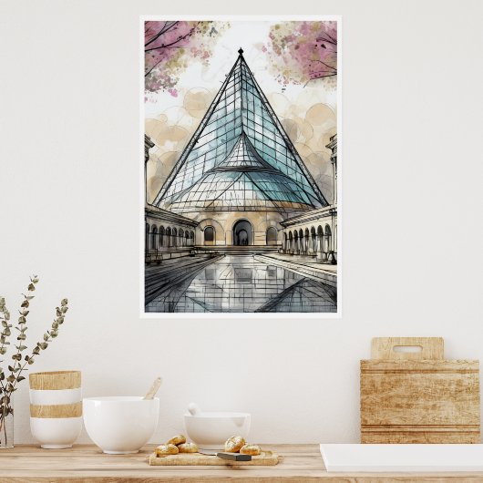 Paris, das Louvre Pyramid Poster (Küche)
