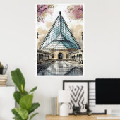 Paris, das Louvre Pyramid Poster (Heimbüro)