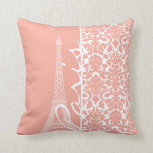 Paris; Deep Peach Damask Kissen
