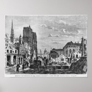Paris, Demolierung eines Teils zitieren Poster
