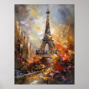 Paris Der Eiffelturm Abstrakte Ölgemälde Poster