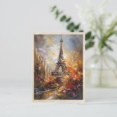 Paris Der Eiffelturm Abstrakte Ölgemälde Postkarte (Stehend Vorderseite)