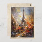 Paris Der Eiffelturm Abstrakte Ölgemälde Postkarte (Vorne/Hinten)
