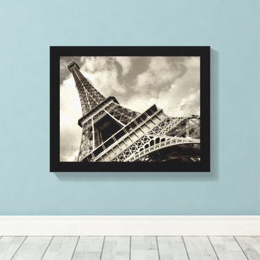 Paris, Der Eiffelturm - gewickelte Leinwand (Insitu (Holzboden))