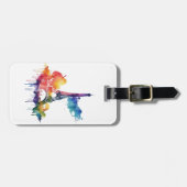 Paris Design mit bunten Spritzern Gepäckanhänger (Vorderseite horizontal)