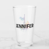 Paris Design mit bunten Spritzern Glas (Rückseite)
