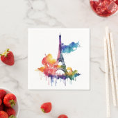 Paris Design mit bunten Spritzern Serviette (Beispiel)