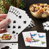 Paris Design mit bunten Spritzern Spielkarten (In Situ)