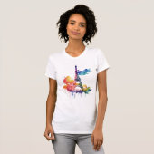 Paris Design mit bunten Spritzern T-Shirt (Vorne ganz)