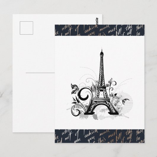 Paris Design Niedliche Postkarte (Vorne/Hinten)