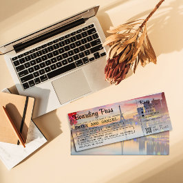 Paris Destination Boarding Pass Wedding Einladung
