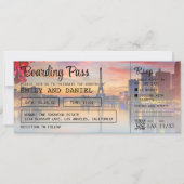 Paris Destination Boarding Pass Wedding Einladung (Vorderseite)