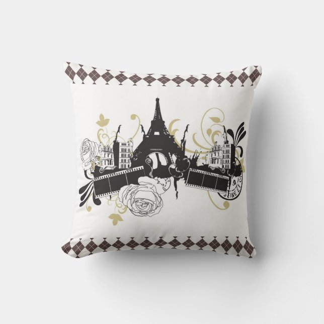 Paris Diamond Design Reversible Pillow Kissen (Vorderseite)