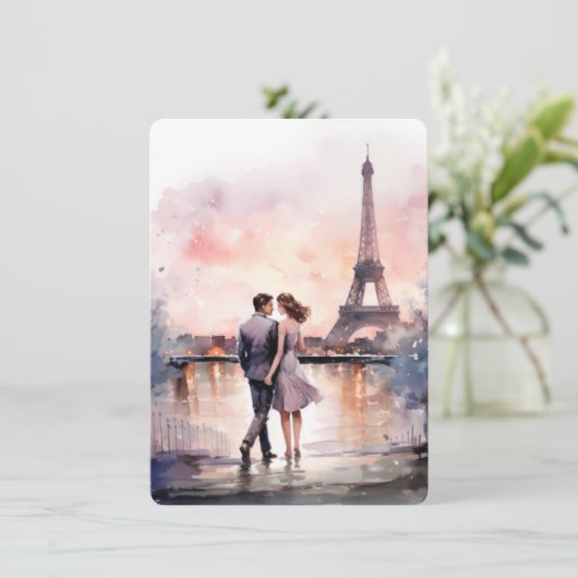 Paris: Die Saison für Liebe-Card Feiertagskarte (Stehend Vorderseite)