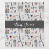 Paris Doodles individuell anpassbar Weinetikett (Einzelnes Label)
