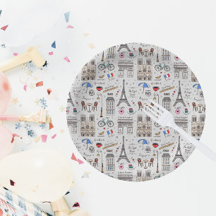 Paris Doodles Pappteller