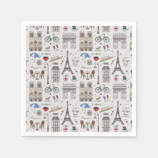 Paris Doodles Serviette (Vorderseite)