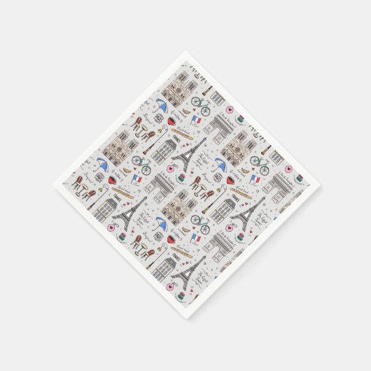 Paris Doodles Serviette (Ecke)
