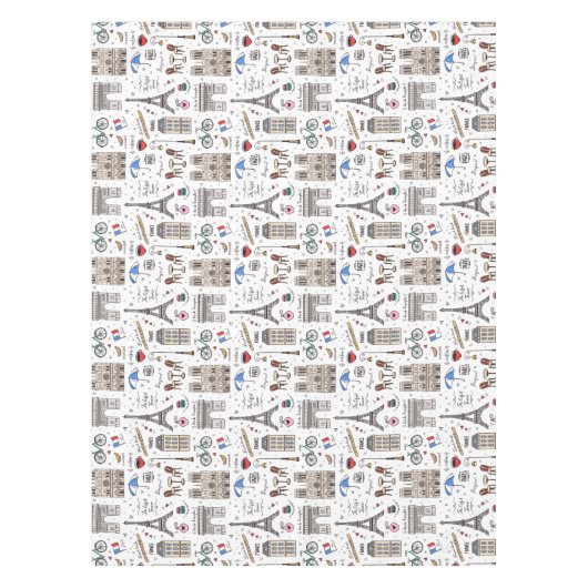 Paris Doodles Tischdecke (Vorderseite)