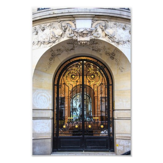 Paris Door Black and Gold Eisen and Glass - Fotodruck (Vorne)