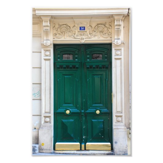 Paris Door Dark Green Number 30 - Fotodruck (Vorne)