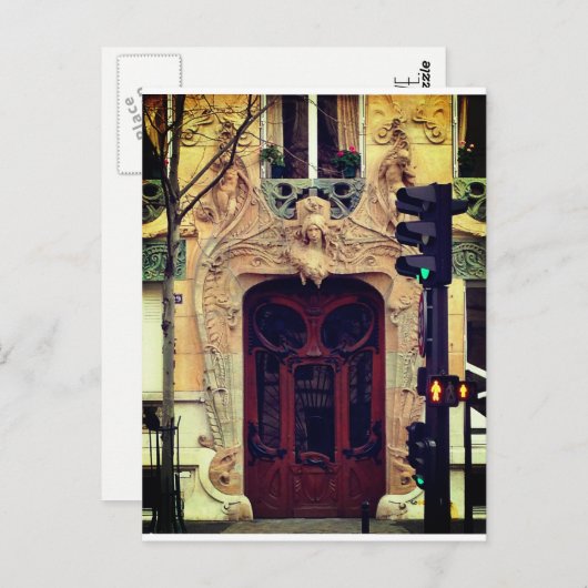 Paris Door Postcard Postkarte (Vorne/Hinten)