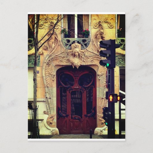 Paris Door Postcard Postkarte (Vorderseite)
