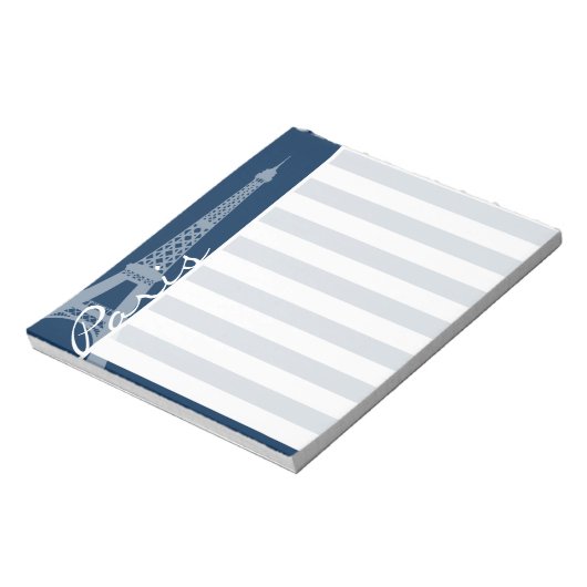 Paris; dunkle, blaue, horizontale Streifen Notizblock (Rotiert)