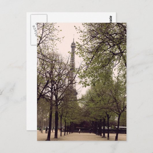 Paris durch die Bäume Postkarte (Vorne/Hinten)
