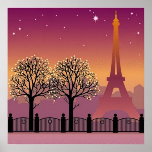 Paris durch Nachtposter Poster (Vorne)