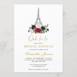 Paris eifel burgundy Blumenstrauß Einladung