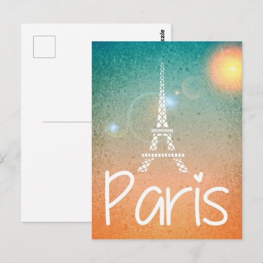 Paris Eifel Tower Postkarte (Vorne/Hinten)