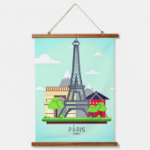 Paris Eifel Tower Wandteppich Mit Holzrahmen (Vorderseite 2)