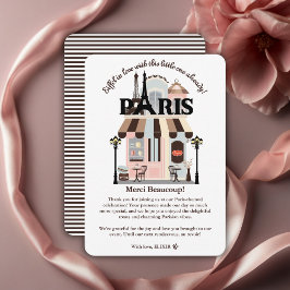 Paris Eiffel in der Liebe French Café Baby Shower Dankeskarte