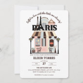Paris Eiffel in der Liebe French Café Baby Shower Einladung (Vorderseite)