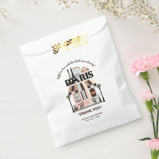 Paris Eiffel in der Liebe French Café Baby Shower Geschenktütchen (Versiegelt)