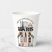 Paris Eiffel in der Liebe French Café Baby Shower Pappbecher (Vorderseite)