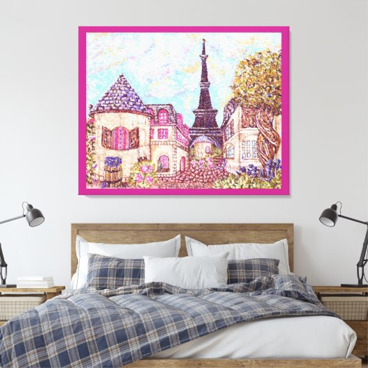 Paris Eiffel inspiriert Pointillismus Landschaft L Leinwanddruck (Insitu (Schlafzimmer))
