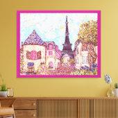 Paris Eiffel inspiriert Pointillismus Landschaft L Leinwanddruck (Insitu (Wohnzimmer))
