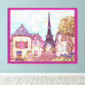 Paris Eiffel inspiriert Pointillismus Landschaft L Leinwanddruck (Insitu (Holzboden))