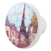 Paris Eiffel inspirierter Pointillismus-Landschaft Keramikknauf (Rechts)