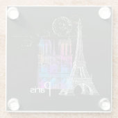 Paris Eiffel Notre Dame Rainbow Untersetzer (Rückseite)