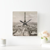 Paris: Eiffel Tower, 1900 Quadratische Wanduhr (Zuhause)