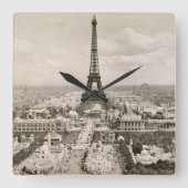 Paris: Eiffel Tower, 1900 Quadratische Wanduhr (Vorderseite)