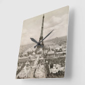 Paris: Eiffel Tower, 1900 Quadratische Wanduhr (Winkel)
