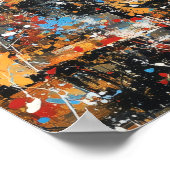 Paris Eiffel Tower Abstract Drip Painting  Poster (Ecke)