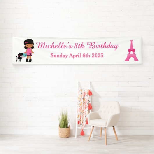 Paris Eiffel Tower Afrikanisches Mädchen Banner (Insitu)